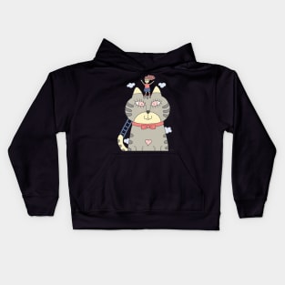 Stray Cat Portrait Climb of a Lifetime Kids Hoodie